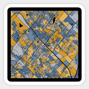 Brampton Map Pattern in Blue & Gold Sticker